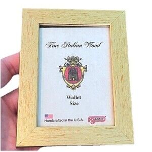 Galassi Photo Frame Fine Italian Wood • Handcrafted USA Wallet Size Gold